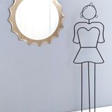 Postmodern sun shaped bronze wall mirror, italy