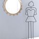 Postmodern sun shaped bronze wall mirror, italy