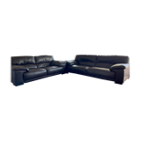 Set 2 Rochebobois sofas "off shore" leather cat 04: 3-4 seats - 2 1/2 seats