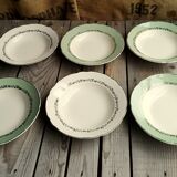 6 Villeroy & Boch deposed hollow plates in ceramics gold decoration