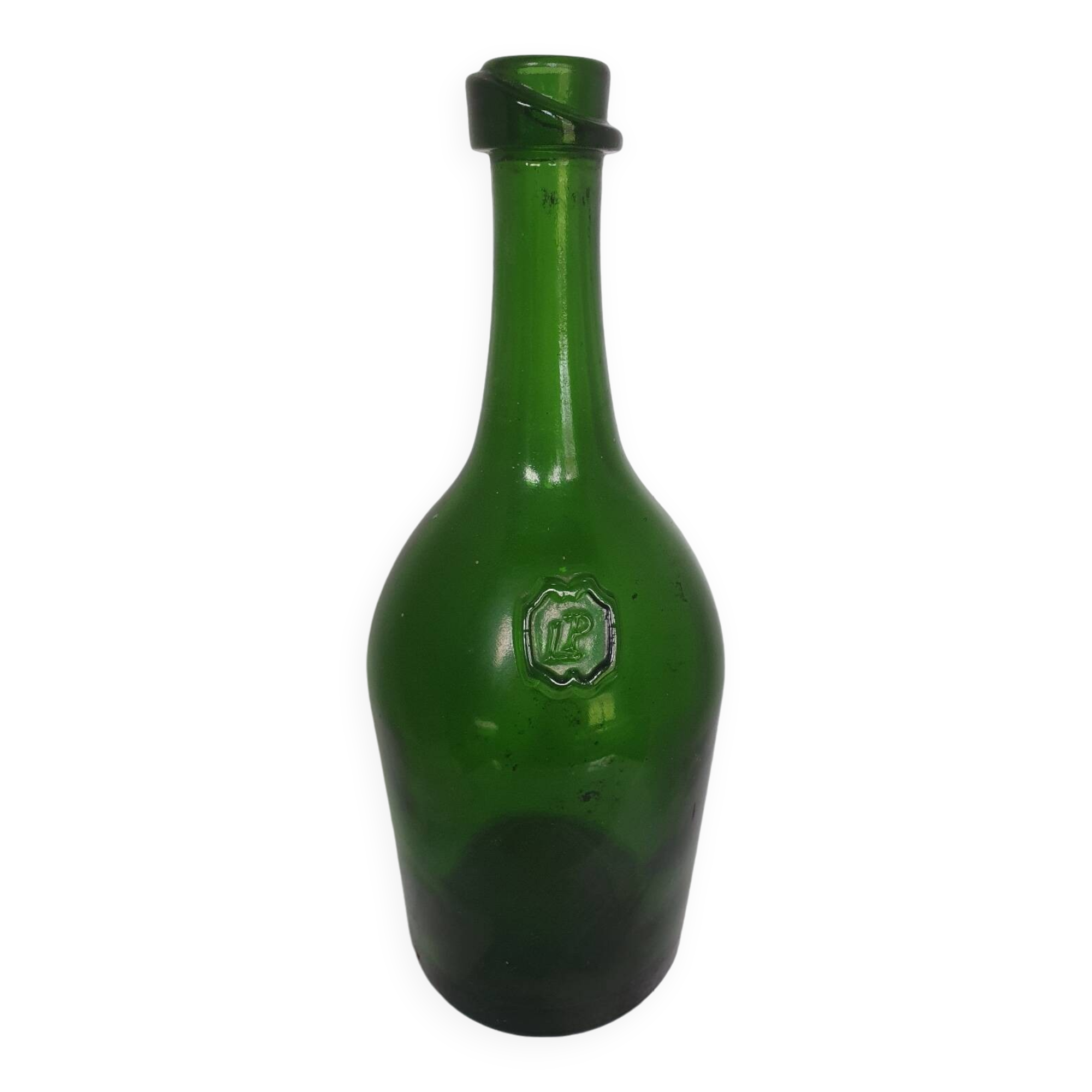 Old thick green glass bottle