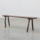 French Primitive Wooden Bench with Splayed Legs, 19th Century