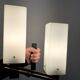 Arlus opaline and vintage steel wall light from the 1950s