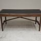 Vintage workshop folding table in oak with a hand-patinated black top.