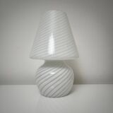 Murano mushroom lamp Italy vintage spiral decor glossy white