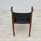1960s, Danish armchair. Teak wood, black artificial leather.