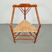 Dutch Bobbin and Rush Corner Chair, 1950s