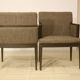Pair of armchairs cube year 1960 fabric chiné brown color