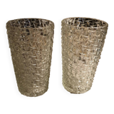 Pair of vintage diamond tip vases
