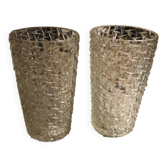 Paire de vases vintage pointe de diamants