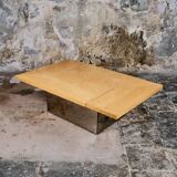 Ash burl bar coffee table, Paul Michel for Roche Bobois, 1980s