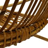 Ensemble vintage de 4 fauteuils club en rotin Rohe Noordwolde 1960