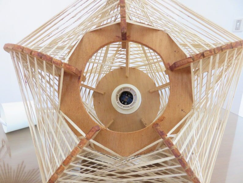 Scandinavian suspension wire and wood 60s 70s
