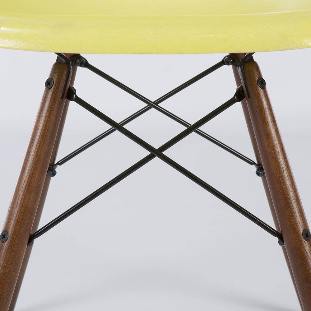 Lemon Yellow Pair (2) Herman Miller Original Eames DSW Side Shell Chairs