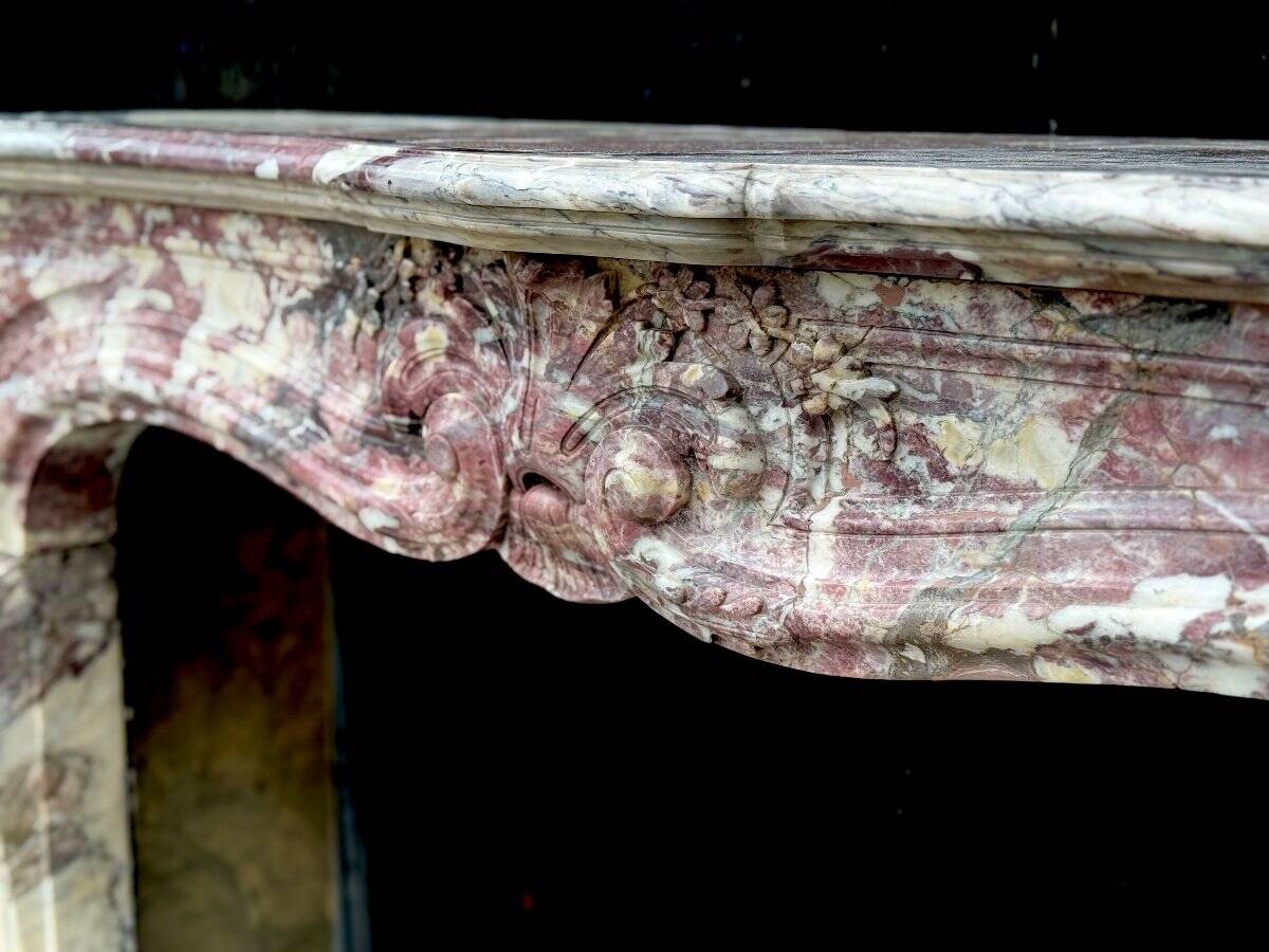 Regency Fireplace in Violet Breccia Marble, 18th Century