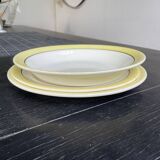 Set of 2 large plates and a round platter, Salins Meudon Yellow