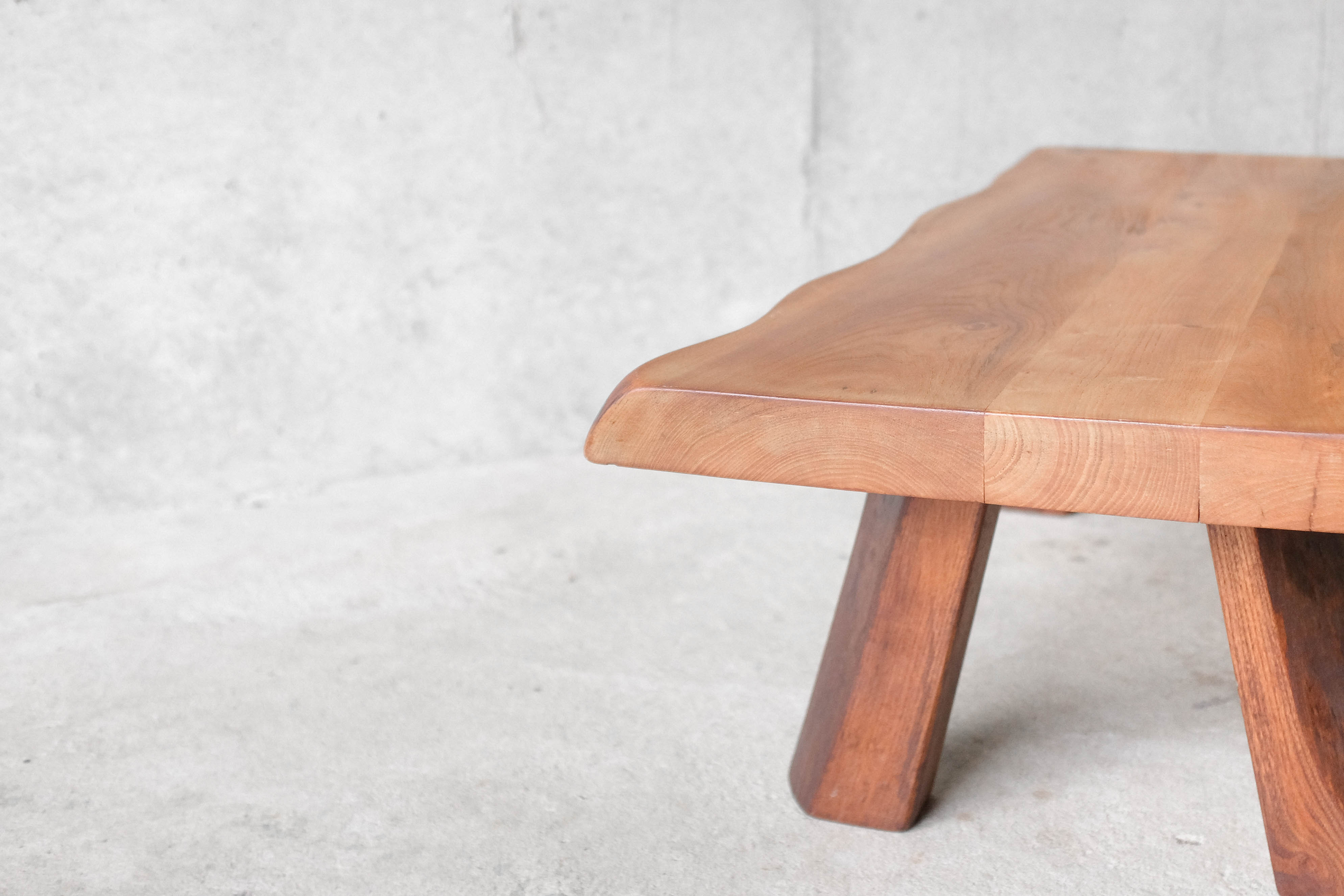 Free form coffee table in solid Elm-1970