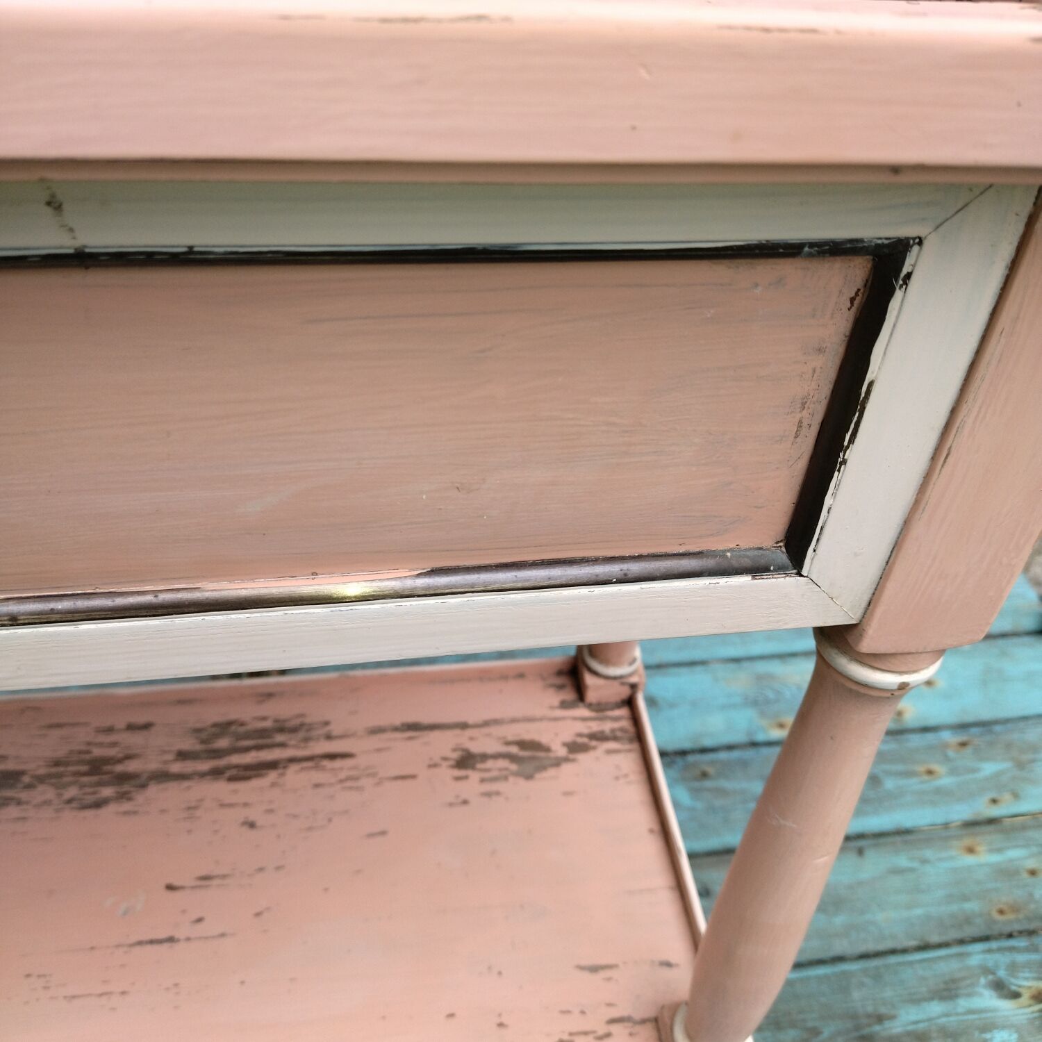 Jardinière ancienne porte plantes bois laiton zinc