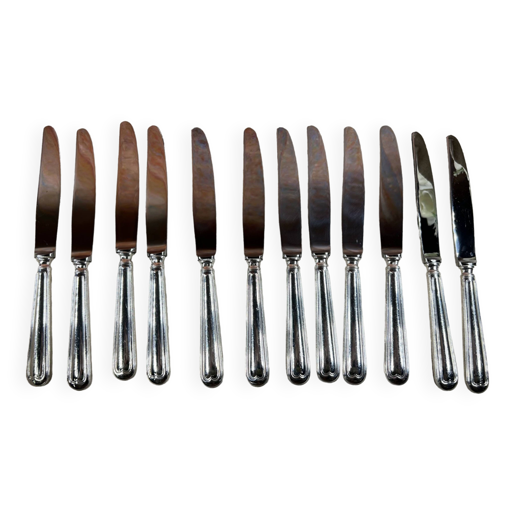 12 dessert knives François Frionnet silver metal for cheese and dessert