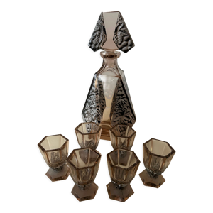 Carafe et verres art deco