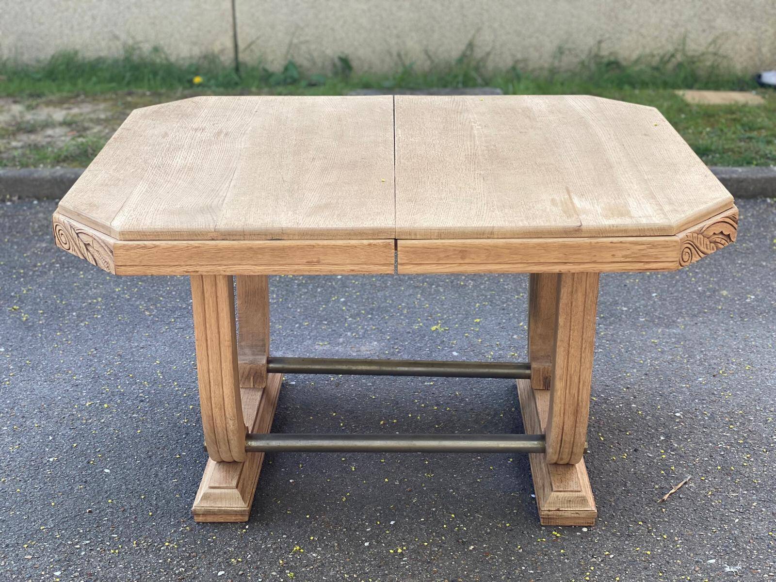 Table art déco extensible hexagonale 125cm