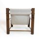 Solid wood armchair with adjustable backrest.