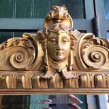 LARGE GOLDEN BEVELLED MIRROR WITH HEAD REF JE