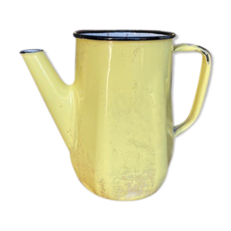 Broc émaillé vintage jaune