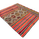 Neutral Orange Turkish Wool Kilim