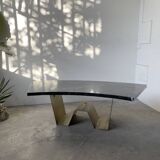 Addor 60s sculptural marble and brass coffee table