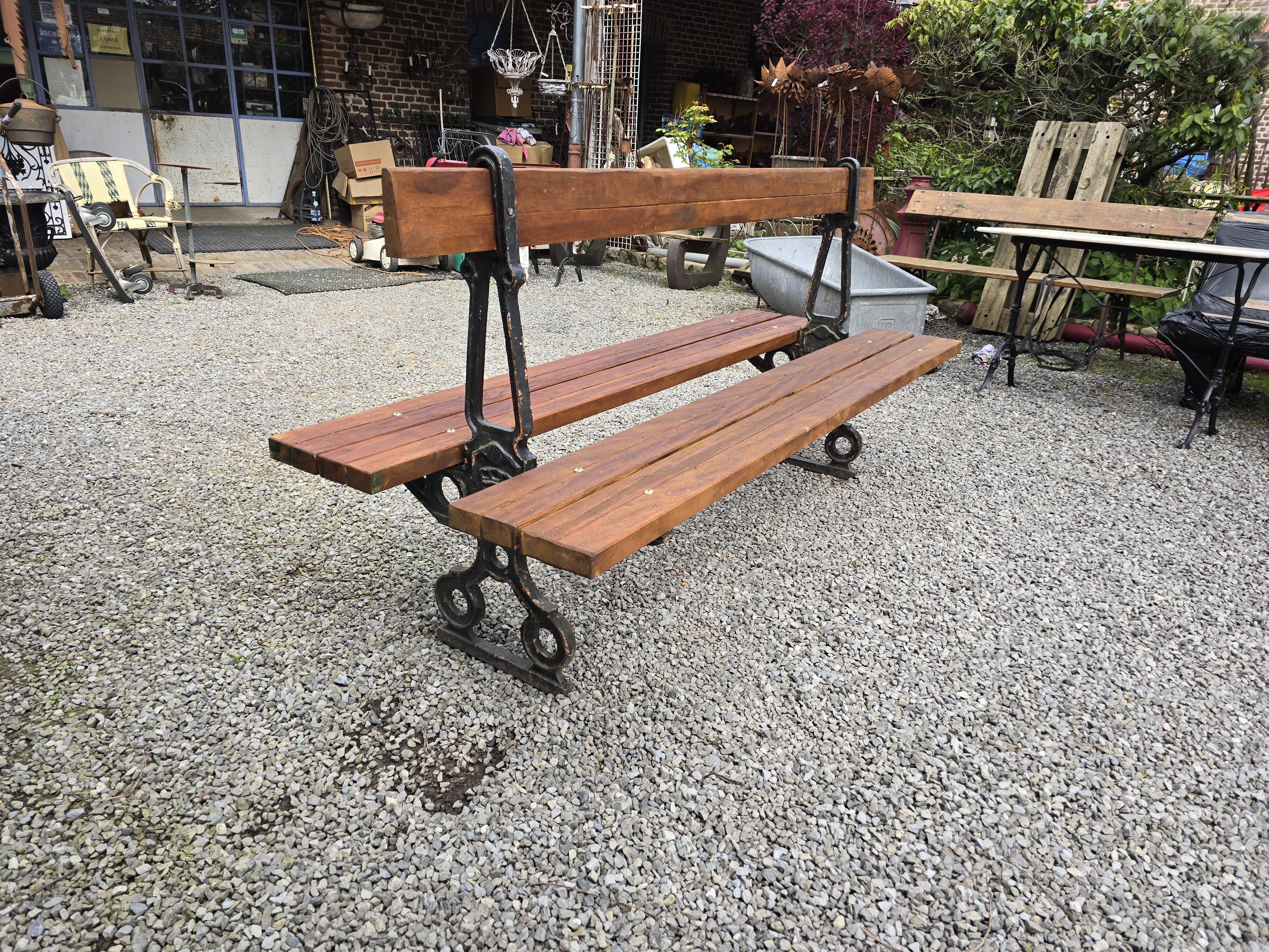 Public garden bench in the city of Paris