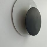 Vintage "Cirkle" wall lamp in black and white lacquered metal, Denmark 1970s