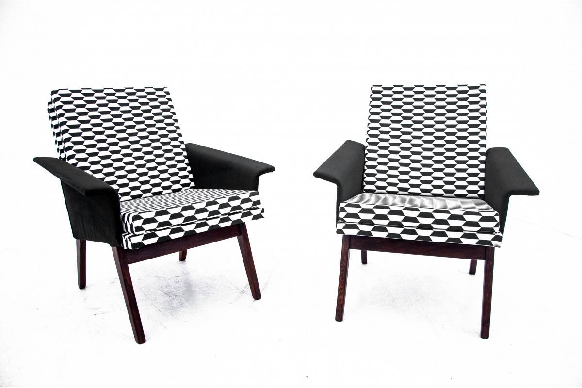 A set of retro armchairs, Czechoslovakia, 1960s