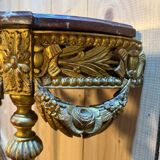 Louis XVI style console in gilded and carved wood