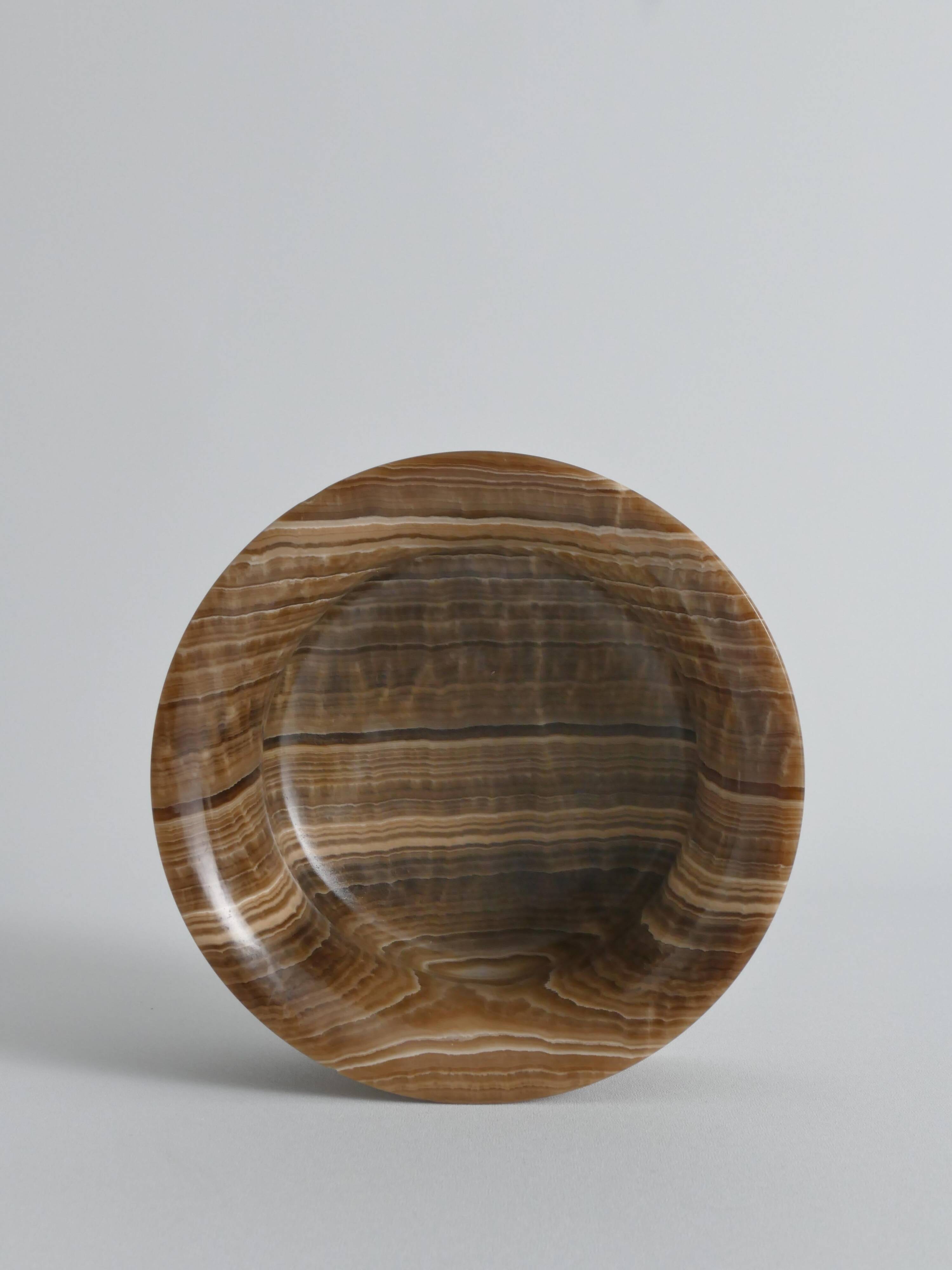 Hand Turned Brown Onyx Bowl, Greece, 1970s