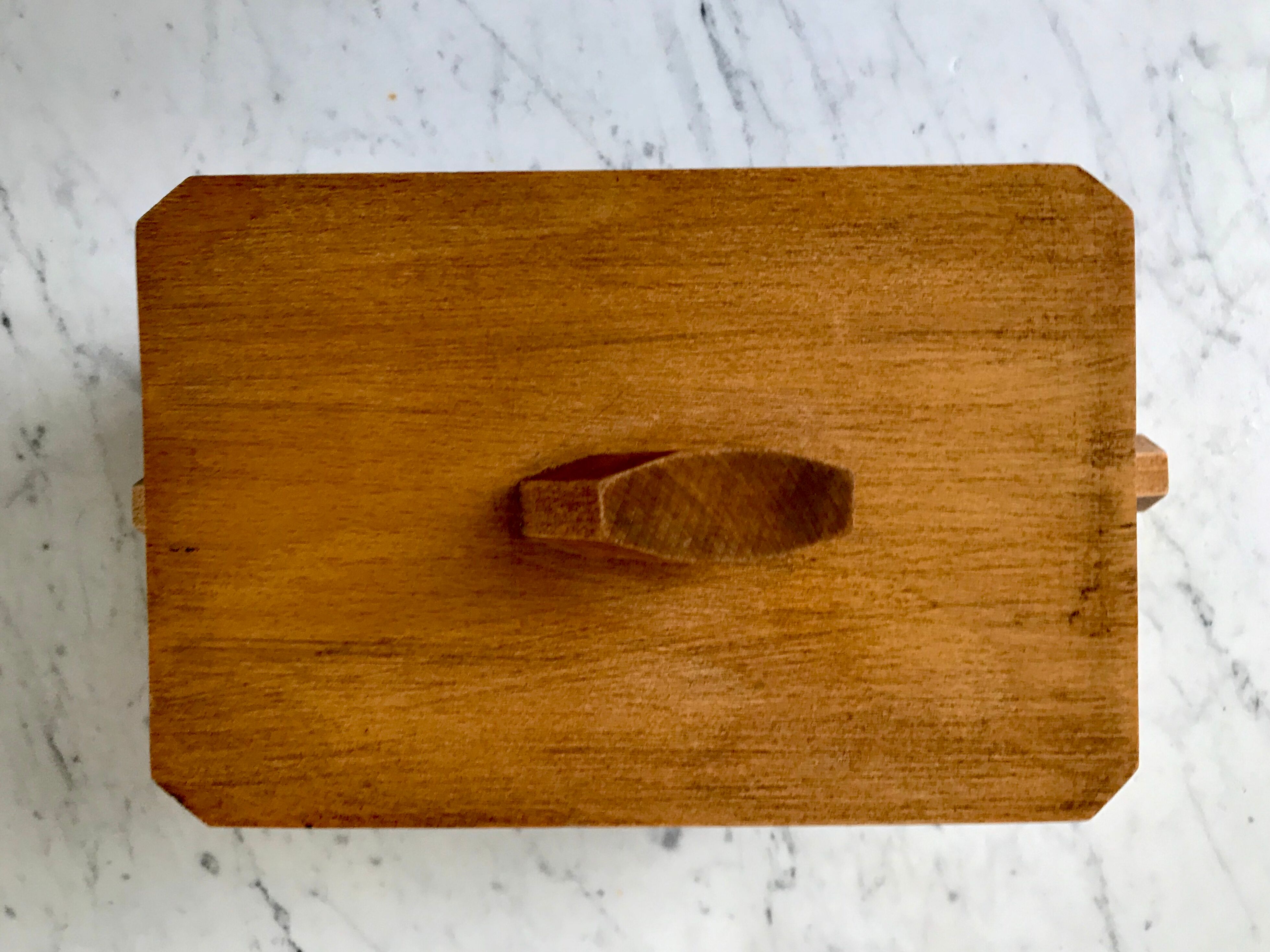 Art Deco box in beech and glass 30s