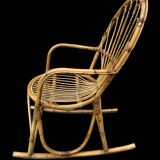 Rattan rocking chair Italy 1950