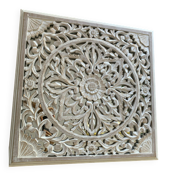Carved wall panel in mango wood