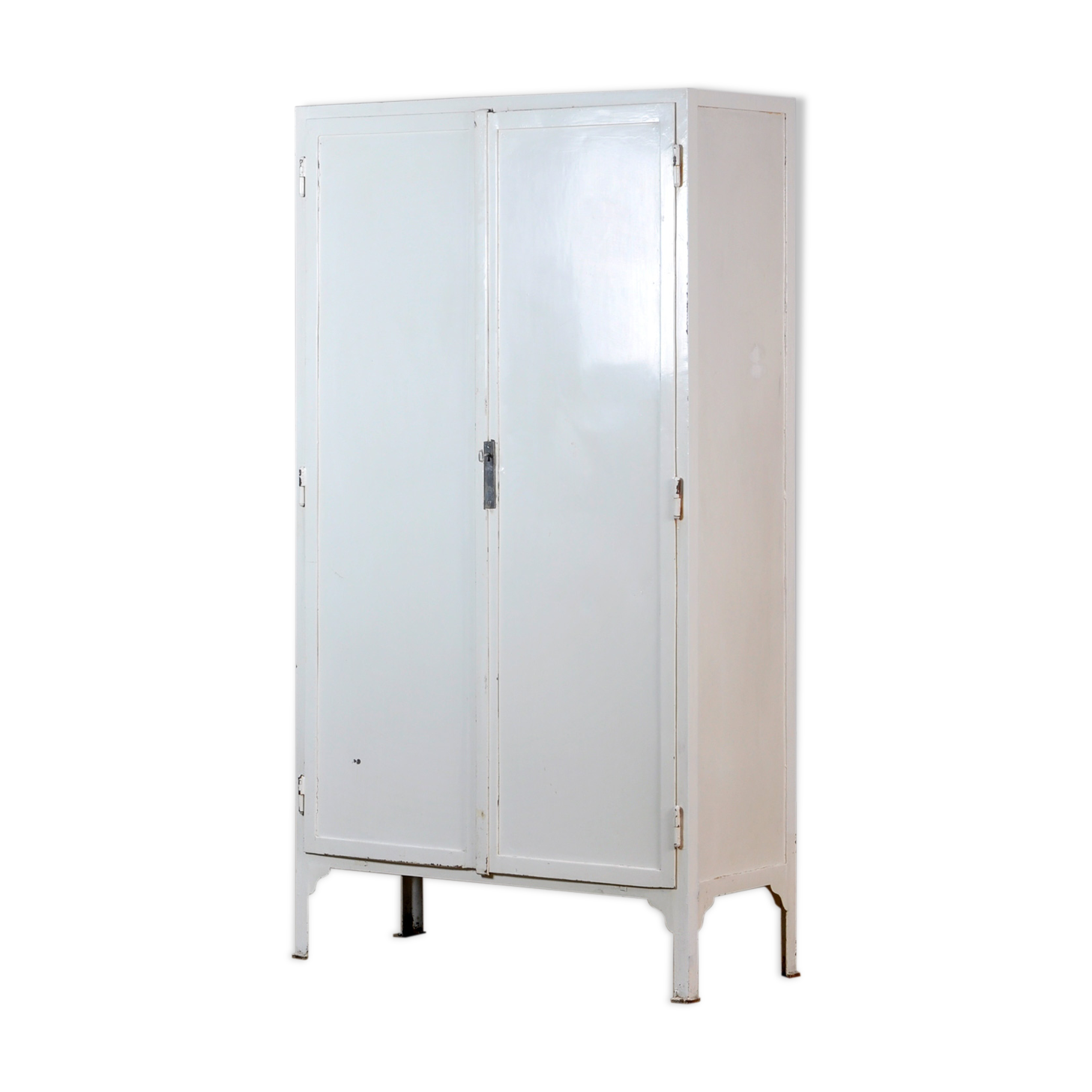 Vintage iron medical cabinet, 1940s