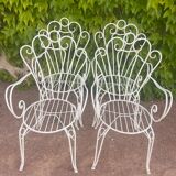 Provençal wrought iron armchairs