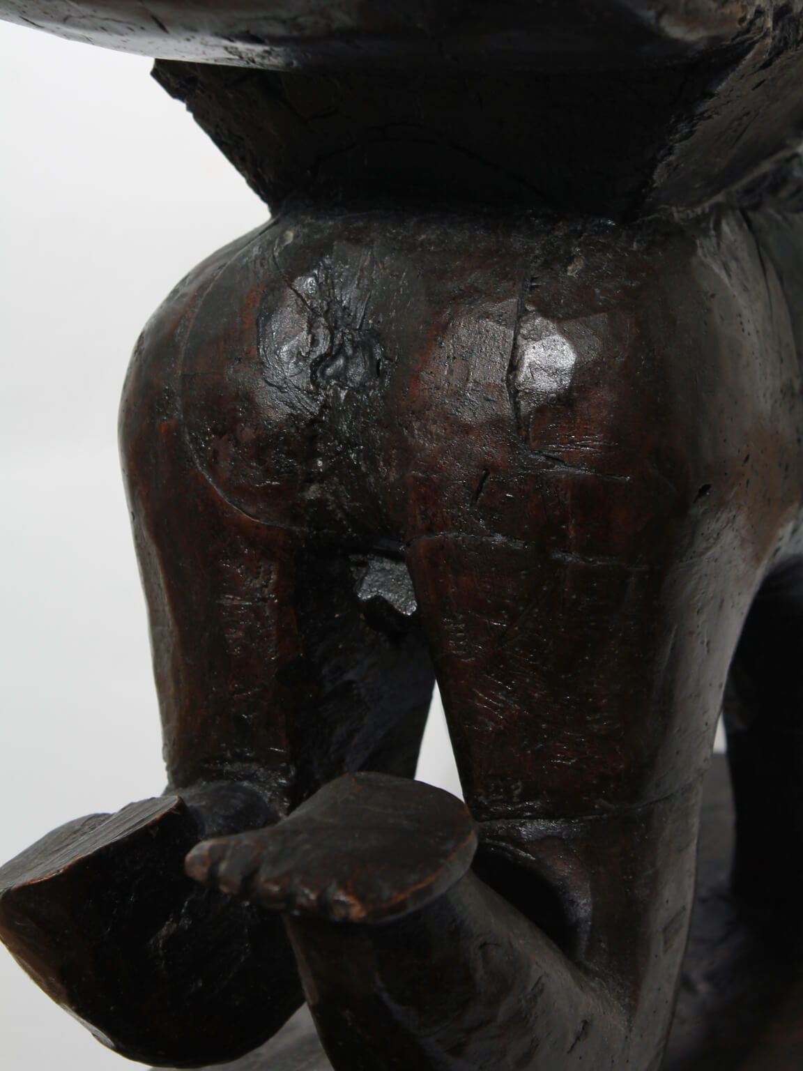 Large African Ashanti Figural Stool