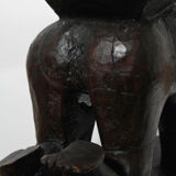 Large African Ashanti Figural Stool