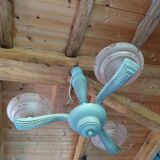 Chandelier support cast iron metal globe tulip pink glass DP 0822161