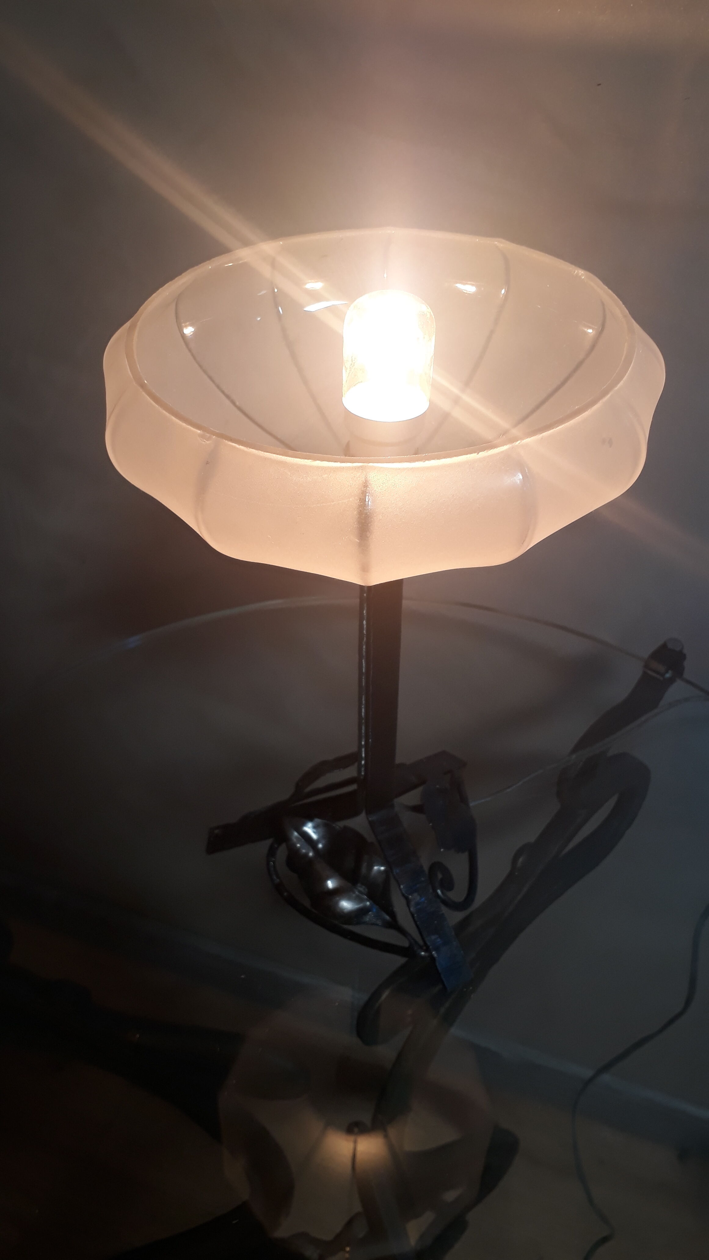 Wrought iron lamp 1930 28x18