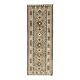 1970s Vintage Turkish Hand-Knotted Wool Cotton White Runner Rug 98x284