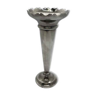 English silver metal vase