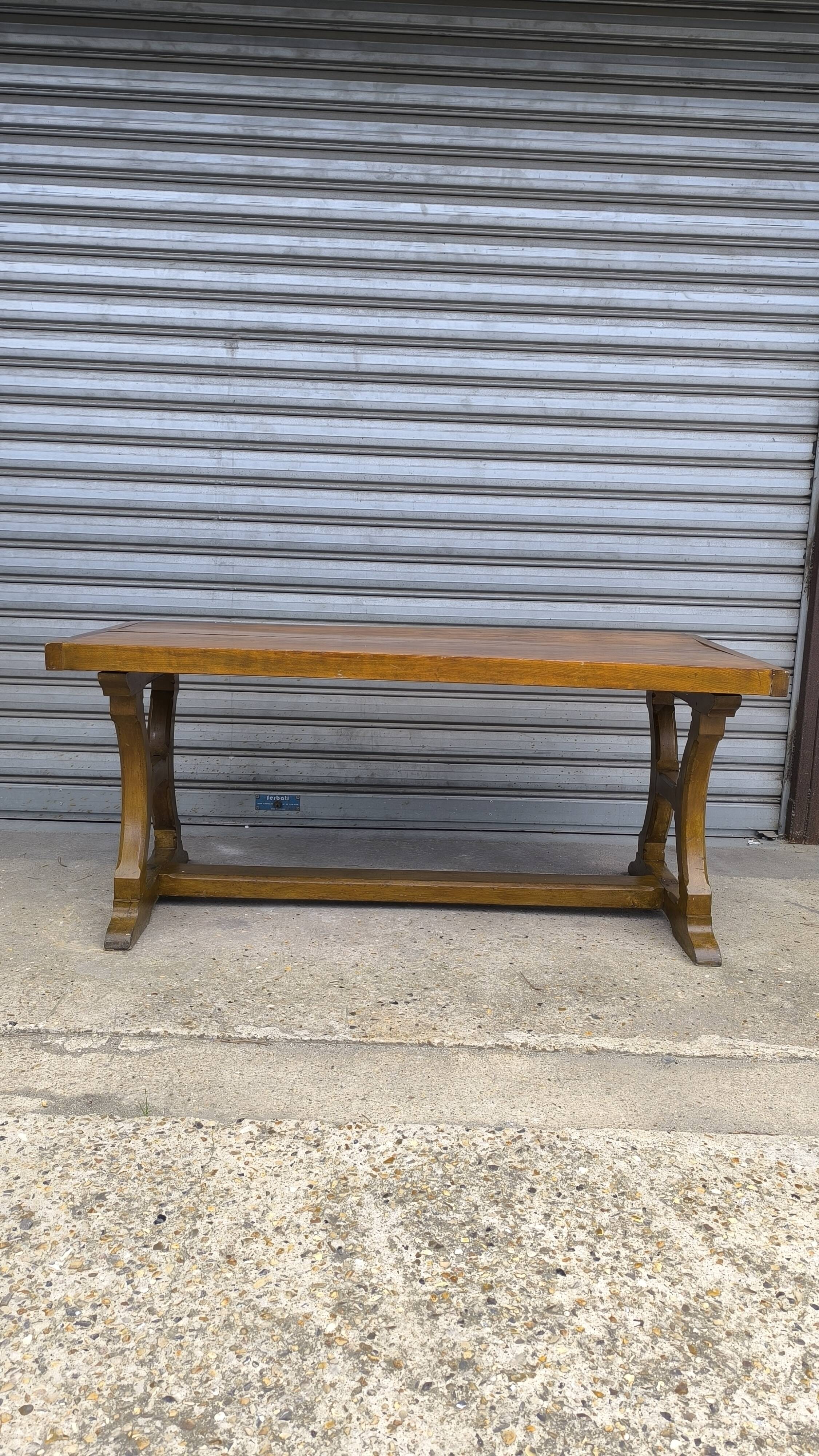Solid elm farmhouse table, 1920