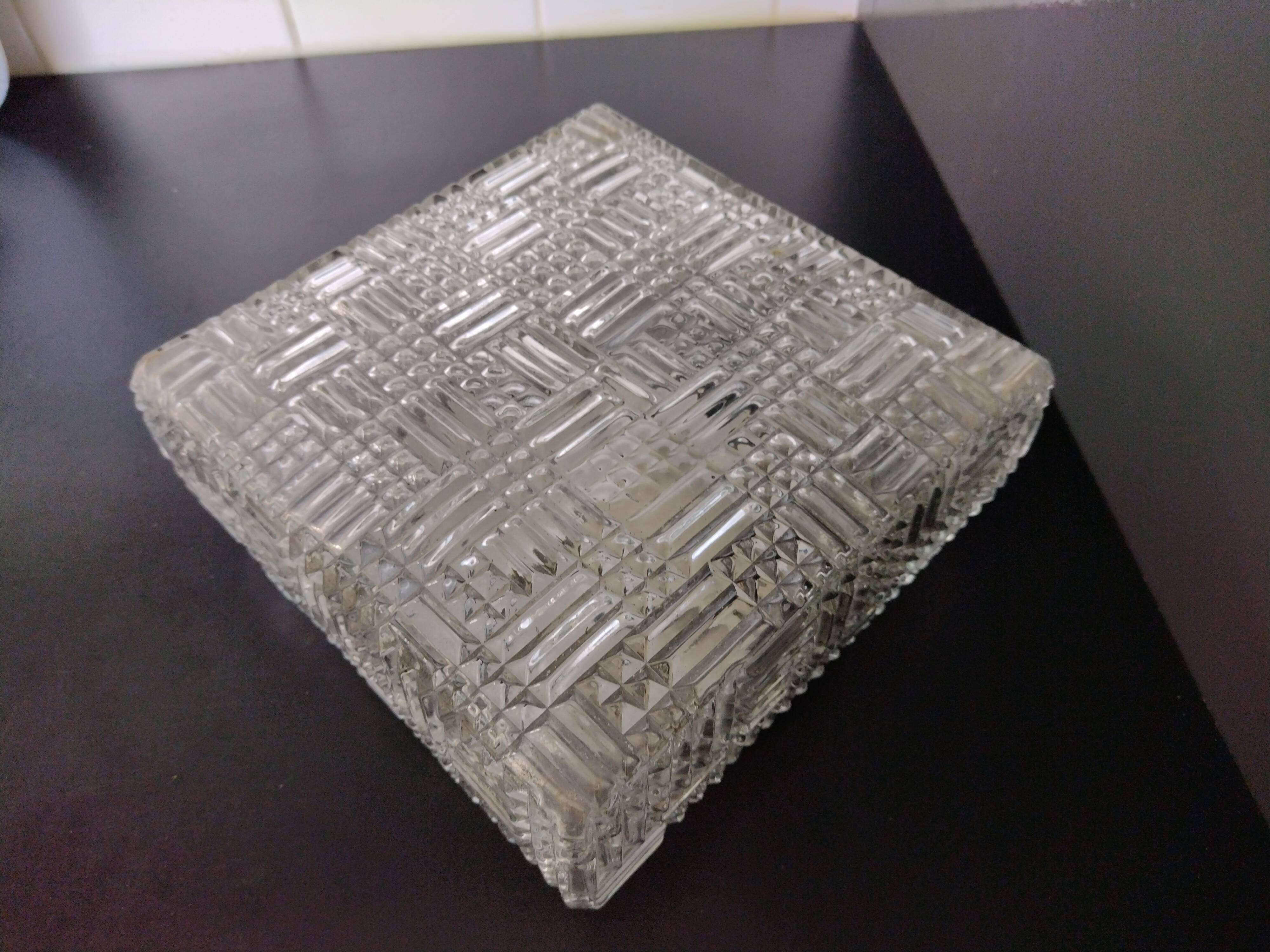 Ceiling lamp / wall lamp vintage molded glass 1970
