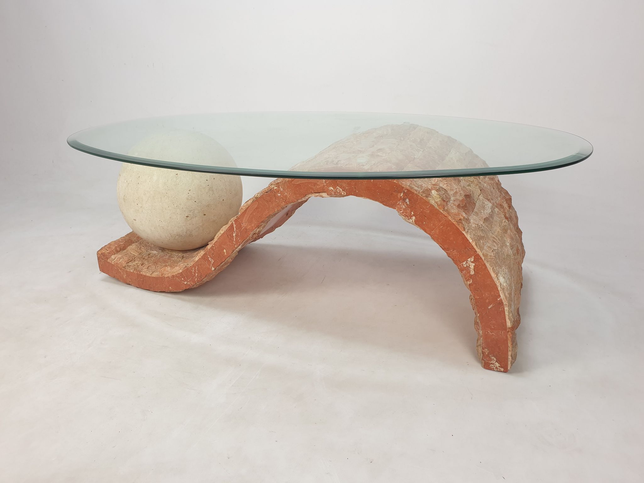 Table basse en pierre fossile de Magnussen Ponte, années 1980