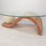 Table basse en pierre fossile de Magnussen Ponte, années 1980